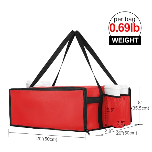 Bodaon Insulated Pizza Delivery Bag for Doordash and Uber Eats, 20" x 20" x 14", Red  
Bodaon Insulated Cup Holder Pizza