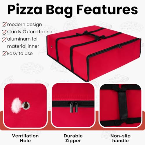 TOGETRUE Insulated Pizza Bags for Hot Delivery, Large Pizza Food Bag for Doordash and Uber Eats, Pizza Warmer Bags for P