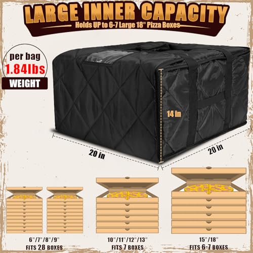 MyLifeUNIT Thermal Insulated Pizza Delivery Bag for Hot Pizza Carrier, 20" x 20" x 14" Holds 6-7 Large Pizzas, Pizza War