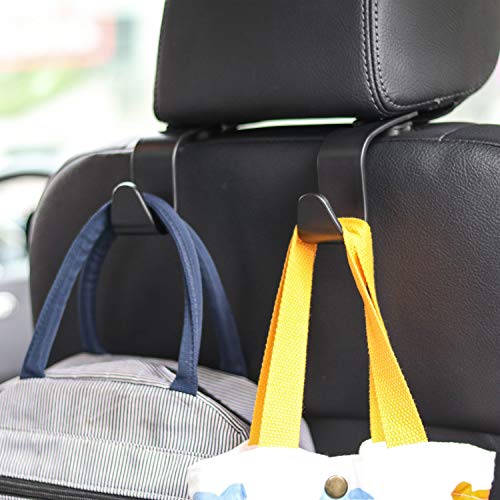 Amooca Car Seat Headrest Hook 4 Pack Hanger Storage Organizer for Universal Vehicle Black S Type USB Chargableonyms