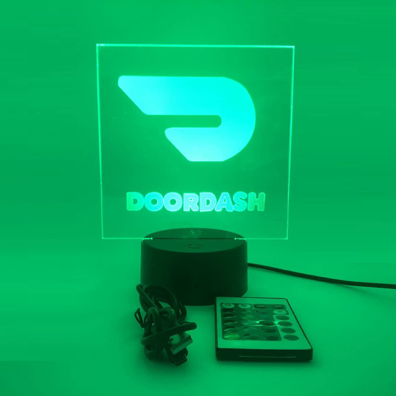 DoorDash Delivery LED Sign for Ride-Share Beautiful Decoration Includes 16 Different LED Colors