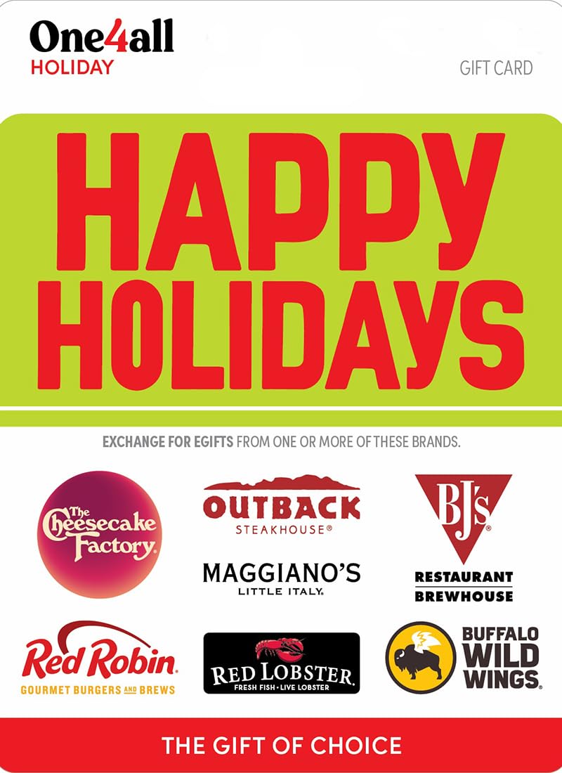 Happy Holidays Dining Gift Card for Food Lovers | Perfect Gift for Food Enthusiasts | Easy Online Redemption
