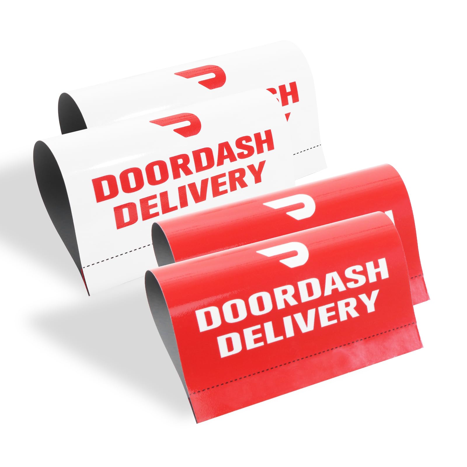  Doordash Delivery Car Bumper Stickers for Food Delivery Drivers 2 Red + 2 White Signs
| Doordash Delivery Bumper Sticke