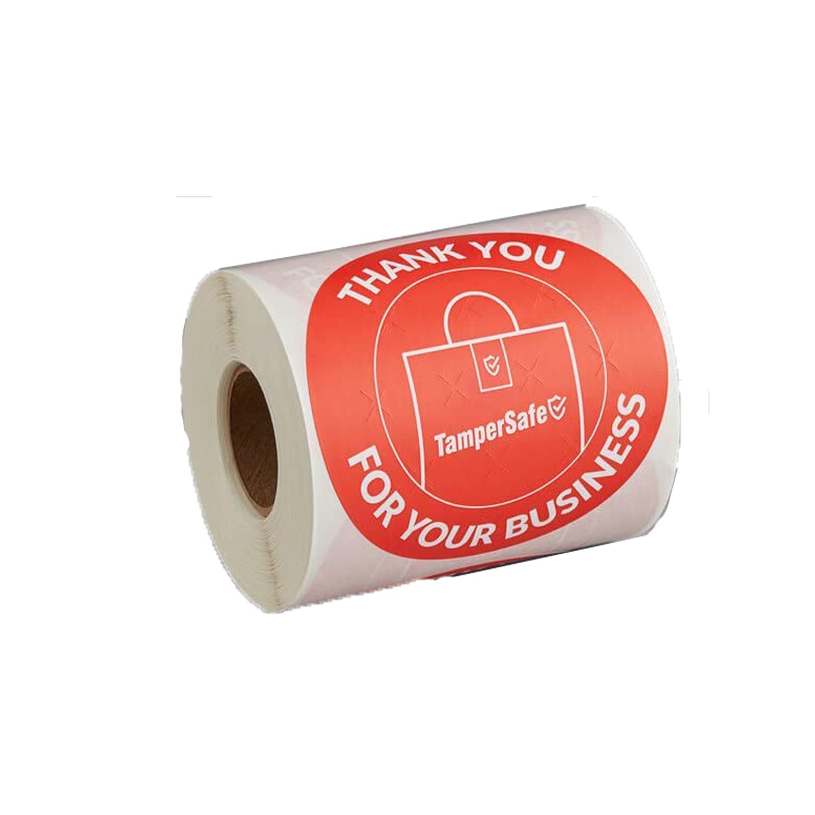 Thank You Tamper Proof Stickers Roll - Food Labels for Delivery - Red 3x3 Inch 250 Counts Self Adhesive Tape Labels