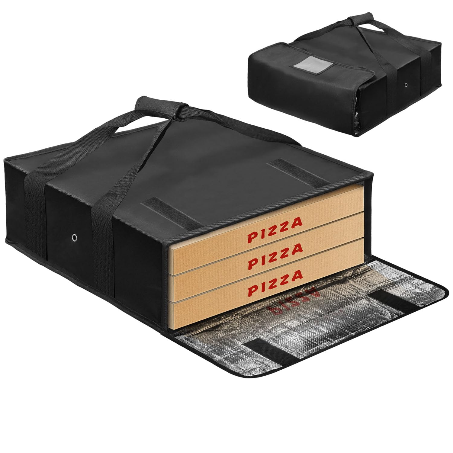 Pizza Warmer Bag, Insulated Food Carrier, Water Proof with Double Handle Black  
Pizza Warmer Bag, Insulated with Label