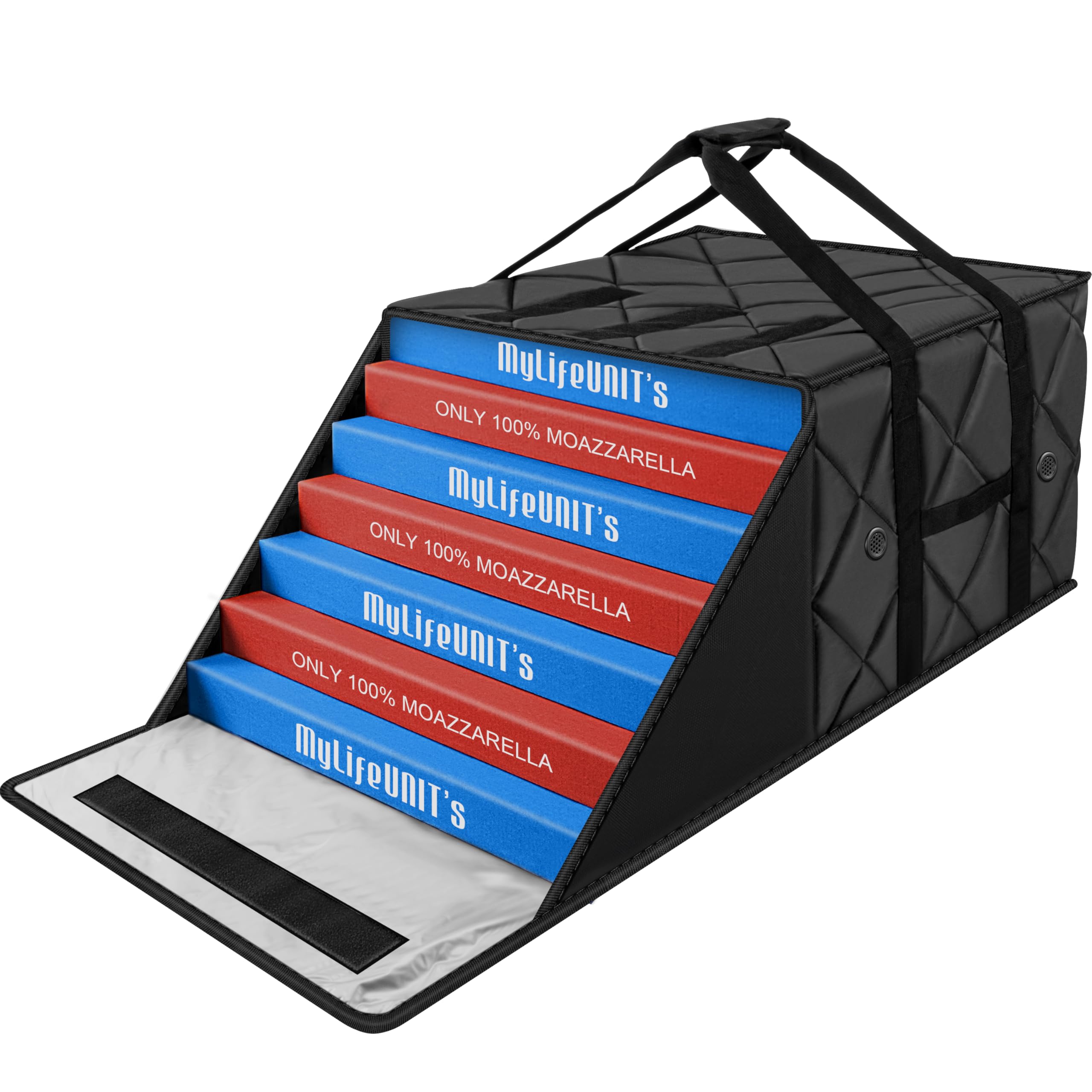 MyLifeUNIT Thermal Insulated Pizza Delivery Bag for Hot Pizza Carrier, 20" x 20" x 14" Holds 6-7 Large Pizzas, Pizza War