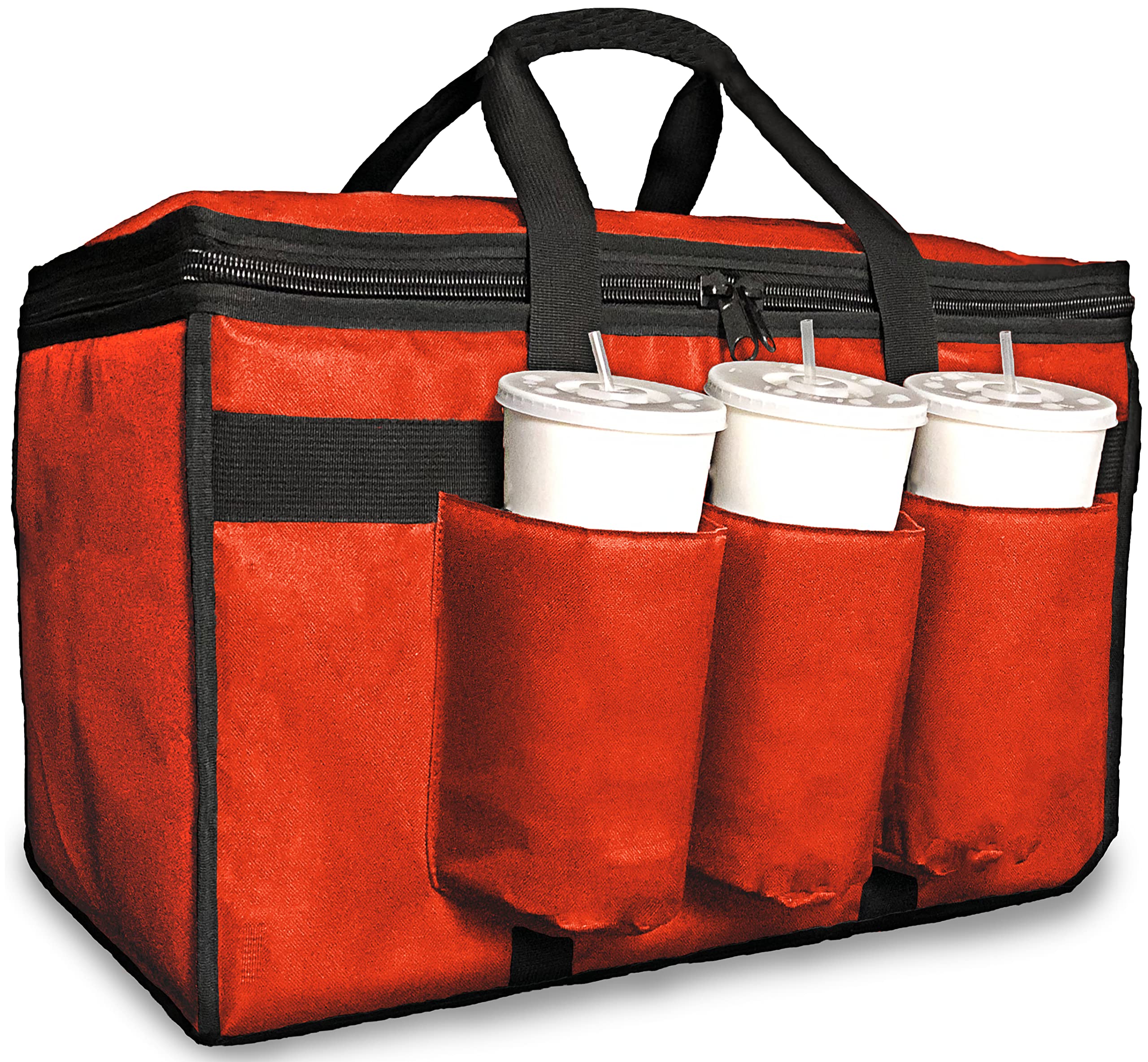 Freshie Insulated Food Delivery Bag with Cup Holders for Grubhub Delivery Riders Premium XL Pro Red
Freshie Insulated Fo